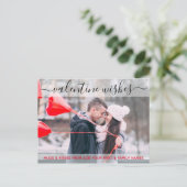 バレンタインウィッシュトレンディータイポグラフィ写真の追加 シーズンポストカード (スタンド正面)