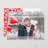 バレンタインウィッシュトレンディータイポグラフィ写真の追加 シーズンポストカード (正面/裏面)