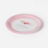 バレンタインウォーターハートガールベビーシャワー ペーパープレート (アングル)