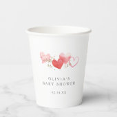 バレンタインウォーターハートガールベビーシャワー 紙コップ (裏面)