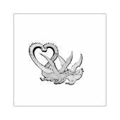 バレンタインウッドスタンプドラゴンラバーズテールハート ラバースタンプ (インプリント)