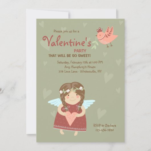 バレンタインエンジェル招待状 招待状 (正面)