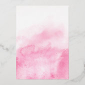 バレンタインオベビーラブピンクハートベビーシャワー 箔招待状 (裏面)