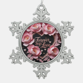 バレンタインオーナメント スノーフレークピューターオーナメント