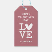 バレンタインオールドバラ&ホワイトラブカスタムハート ギフトタグ (正面)