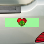 バレンタインカエル バンパーステッカー (車上)