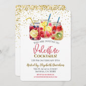 バレンタインカクテルドリンクパーティー 招待状 (正面/裏面)