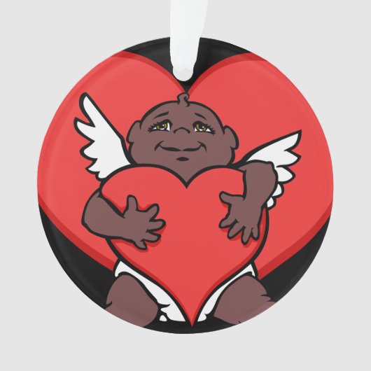 バレンタインカスタムオーナメントアフリカンキューピッドオーナメント オーナメント (正面)