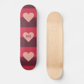バレンタインカスタムハートモノグラムのスケートボード スケートボード (正面)