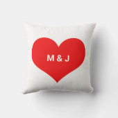 バレンタインカスタム 赤ハートモノグラムイニシャル クッション (裏面)