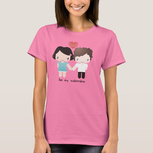 バレンタインカップルのシャツ Tシャツ (正面)