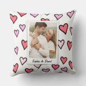 バレンタインカップルカスタムフォトモノグラムハート図形 クッション (裏面)