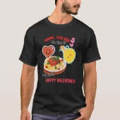 バレンタインカップルグルメ食べ物 Tシャツ (正面)