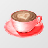 バレンタインカプチーノアートハート ウィンドウサイン (シート)
