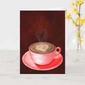 バレンタインカプチーノアートハート カード (黄色い花)