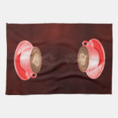 バレンタインカプチーノアートハート キッチンタオル (横)