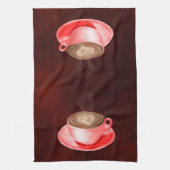 バレンタインカプチーノアートハート キッチンタオル (縦)