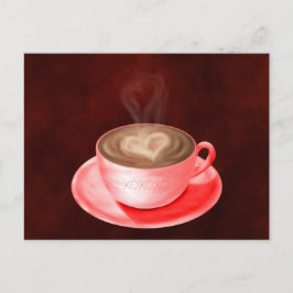 バレンタインカプチーノアートハート ポストカード