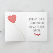 バレンタインカードからオーストラリアの羊飼い犬のハート シーズンカード (内部)