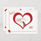 バレンタインカードの喚き声 シーズンポストカード (正面/裏面)