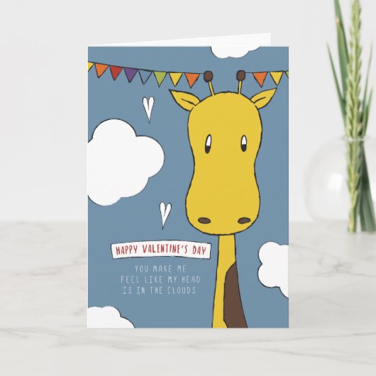 バレンタインカードを雲の中に シーズンカード (正面)