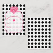 バレンタインカードセット100 -水玉模様 ノートカード (正面/裏面)