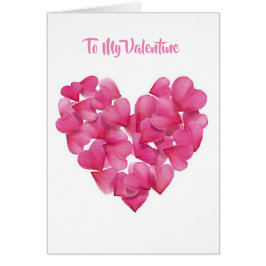 バレンタインカードバラ花びらハート