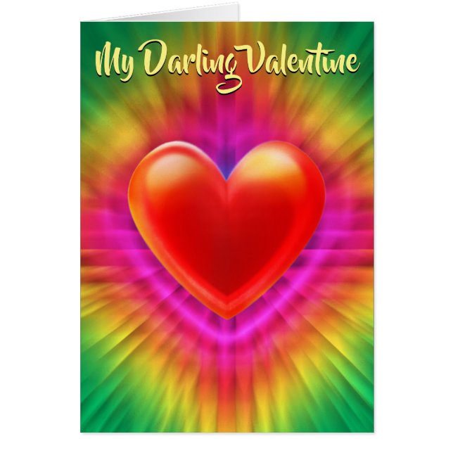 バレンタインカードラブサイケデリックハートデザイン。 (正面)