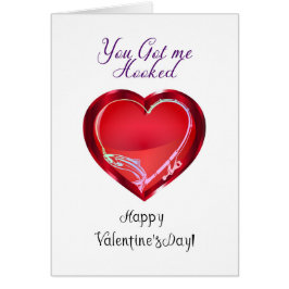 バレンタインカード魚釣りテーマ得私フック