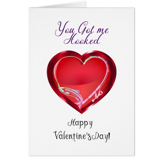 バレンタインカード魚釣りテーマ得私フック (正面)