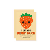 バレンタインカード いちご大好き! ノートカード (正面/裏面インサイチュ)