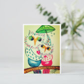 バレンタインカード, 水彩のフクロウ シーズンカード (スタンド正面)