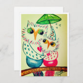 バレンタインカード, 水彩のフクロウ シーズンカード (正面/裏面)