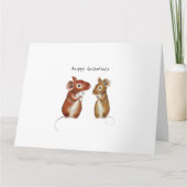 バレンタインカード - 2匹の愛らしいねずみ カード (正面)