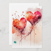 バレンタインカード(2枚の赤いハート) シーズンカード (正面/裏面)