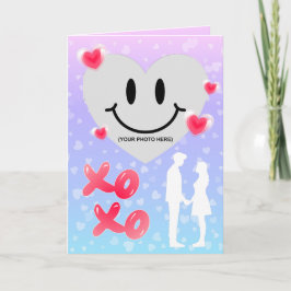 バレンタインガラスハートバルーンバブルガムカップル カード