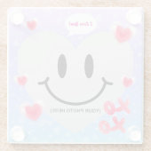 バレンタインガラスハートバルーンバブルガムカップル ガラスコースター (裏面)