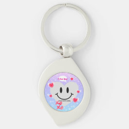 バレンタインガラスハートバルーンバブルガムカップル キーホルダー