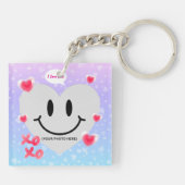 バレンタインガラスハートバルーンバブルガムカップル キーホルダー (裏面)