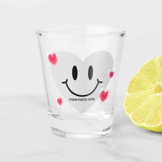 バレンタインガラスハートバルーンバブルガムカップル ショットグラス (正面)