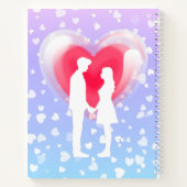 バレンタインガラスハートバルーンバブルガムカップル ノートブック (裏面)