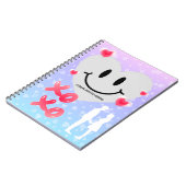 バレンタインガラスハートバルーンバブルガムカップル ノートブック (左側)