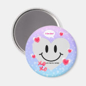 バレンタインガラスハートバルーンバブルガムカップル マグネット (正面/裏面)