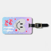 バレンタインガラスハートバルーンバブルガムカップル ラゲッジタグ (正面横)