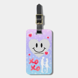 バレンタインガラスハートバルーンバブルガムカップル ラゲッジタグ