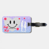 バレンタインガラスハートバルーンバブルガムカップル ラゲッジタグ (裏面横)