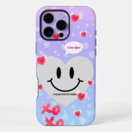 バレンタインガラスハートバルーンバブルガムカップル iPhone 16 PRO MAXケース