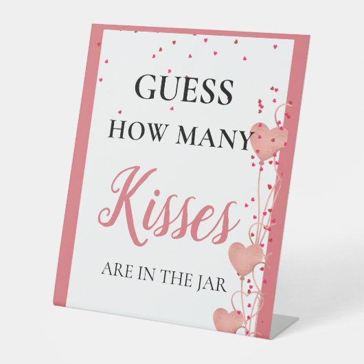 バレンタインキスのブライダルシャワー記号の数を推測 台座サイン (正面)