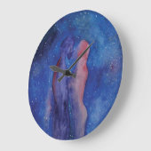 バレンタインキスカップルのアートラウンド（大）壁時計 ラージ壁時計 (傾斜)