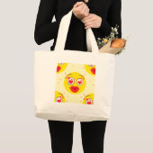 バレンタインキス絵文字 ラージトートバッグ (正面(商品))